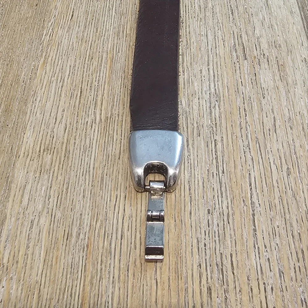 Vintage Celtic Emblem Brown Leather Bracelet.